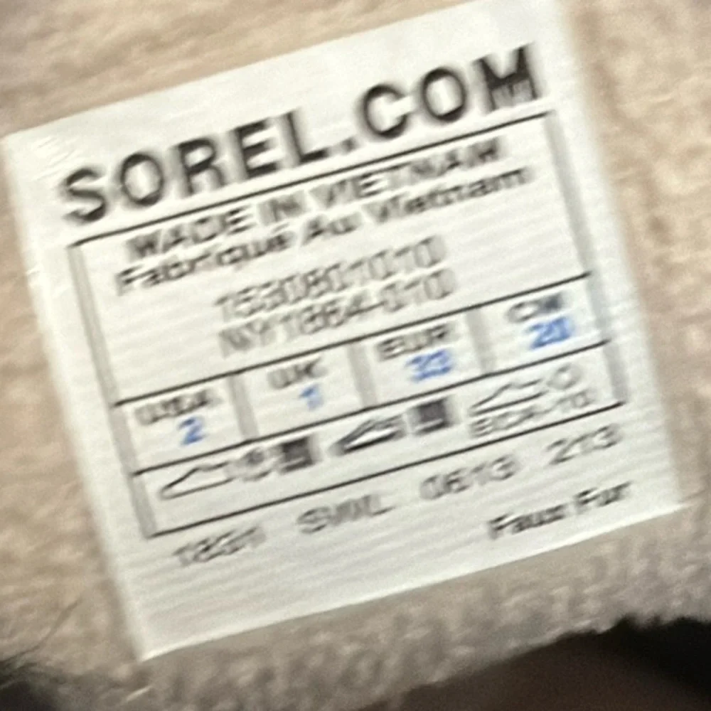 Authentic Sorel signature girls waterproof winter snow boots Sz 2 Euro 33